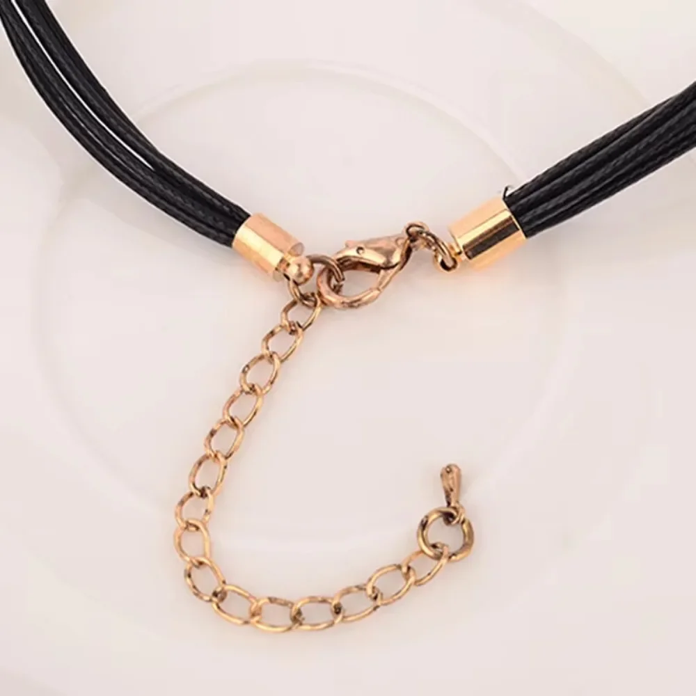 FSUNION New 2025 Hot Sale Fashion Bohemian Style Bronze Rope Chain Feather Pattern Pendant Necklace Gifts For Women