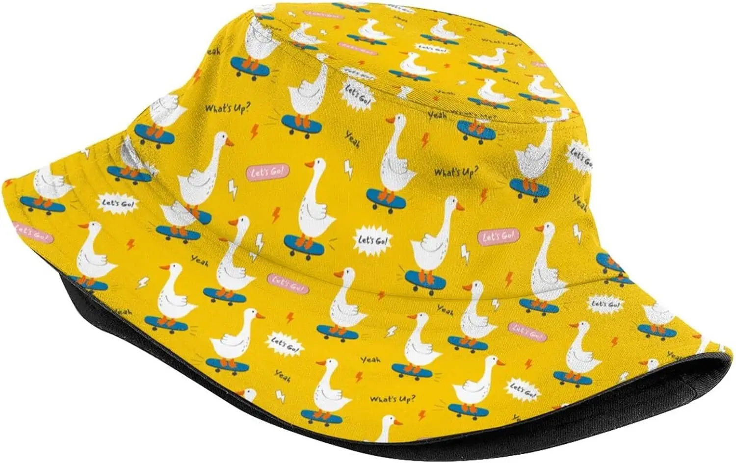 Cute Silly Goose Bucket Hat Summer Beach Hat Funny Goose Fisherman Hat Travel Sun Cap for Women Men Outdoor