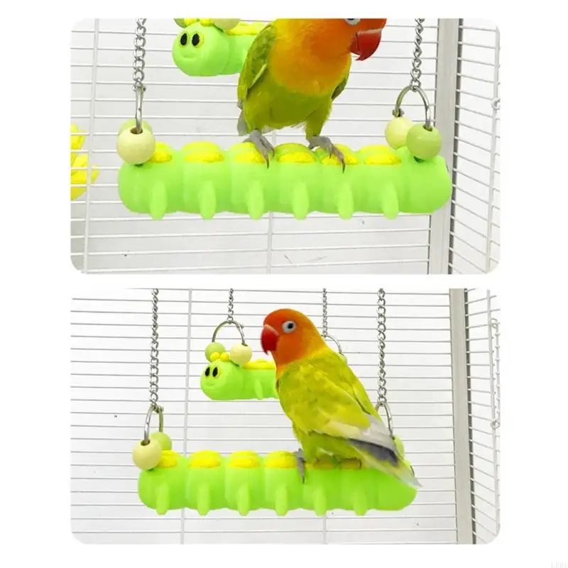 L9BE MultiFunctional Parrots Swing Chewable Perch Enrichment Hummingbird For Budgies Canaries