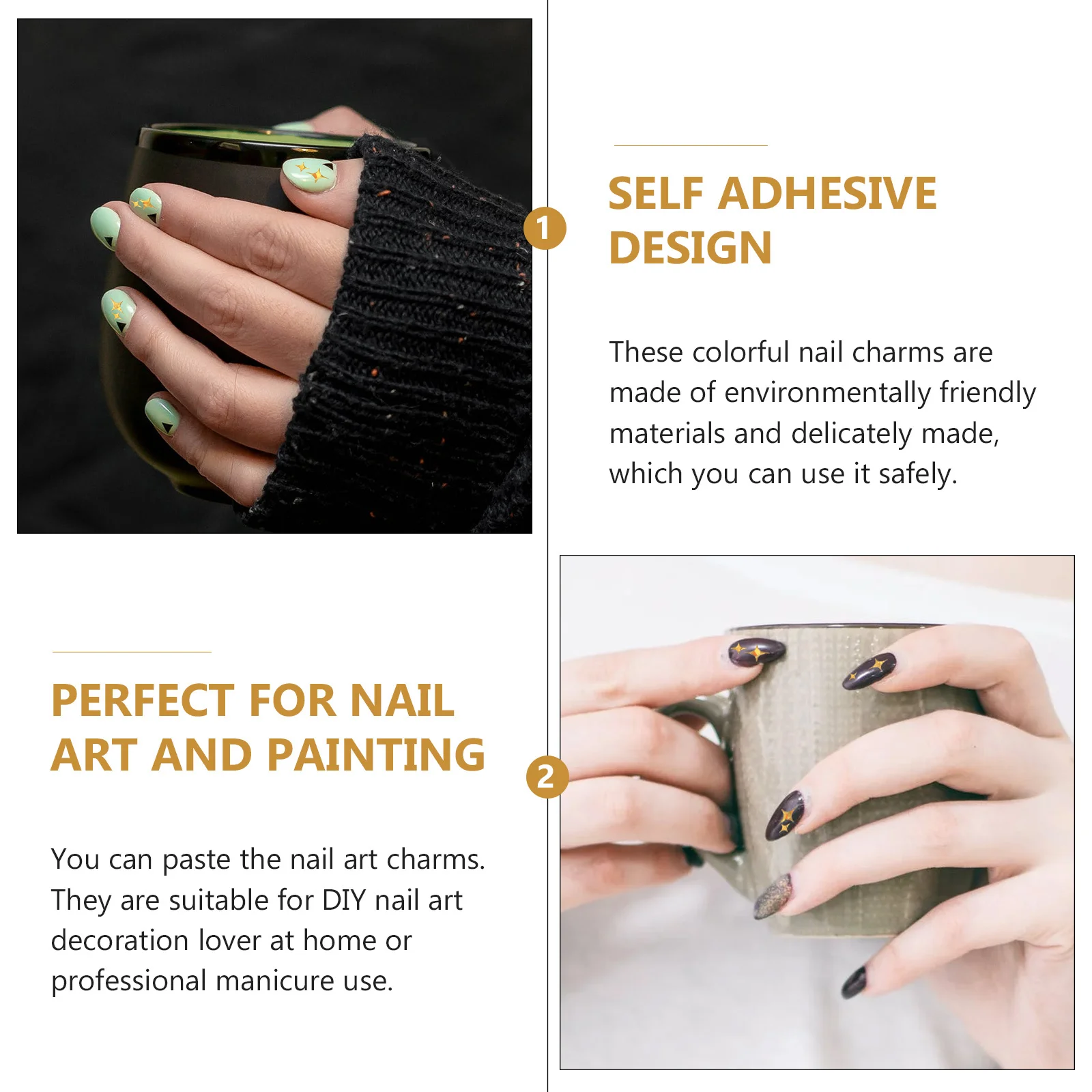 

Art Stickers Diy Manicure Decoration For Natural Artificial Nails Fashion Nail Decals Self-Adhesive Nail Tips Decorative