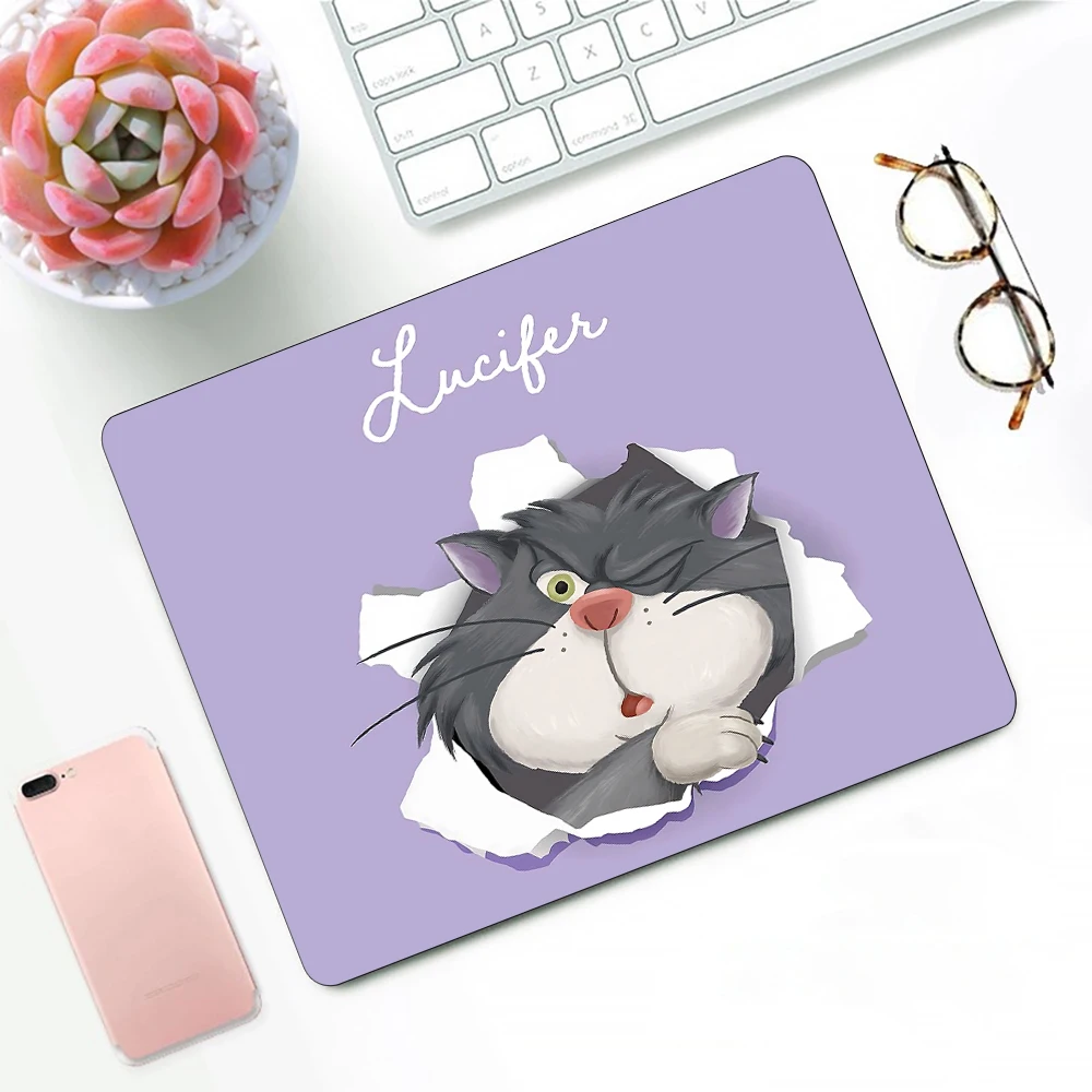 Disney Cinderella Lucifer Cat Gaming Mouse Pad XS Small Mousepad For PC Gamer Desktop Decoration Office Mouse Mat Deskmat Rug