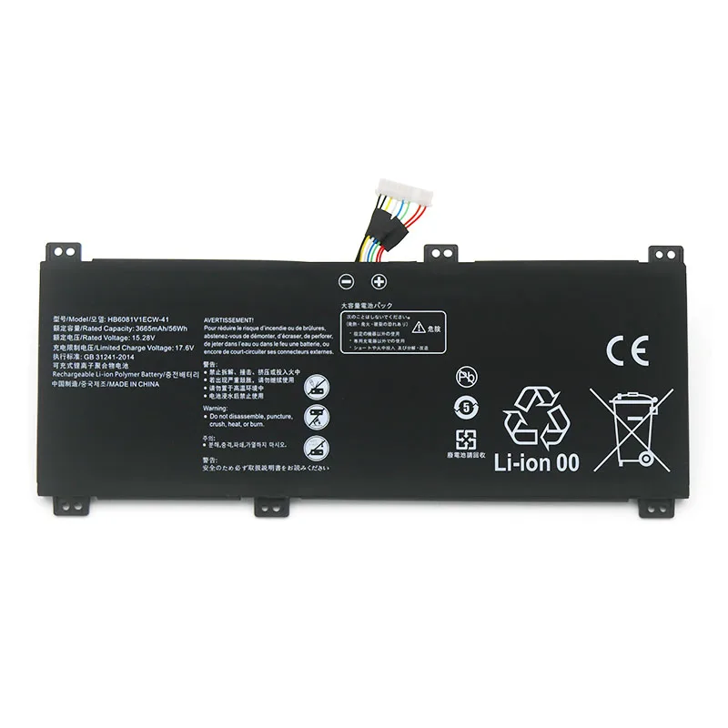 

Аккумулятор для ноутбука MagicBook Pro 10210U D 16 2020 V700 HBL-W19 W29 HLY-W19RP HB6081V1ECW-41 11,58 В 56 Втч