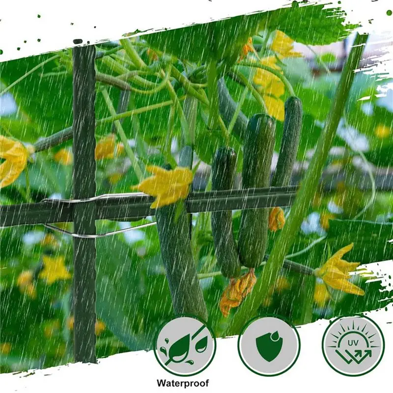 N84r 100 peças fivelas de conexão de treliça de planta, clipes de treliça de estacas de jardim para bastões, estacas de suporte de jardim escalada de plantas