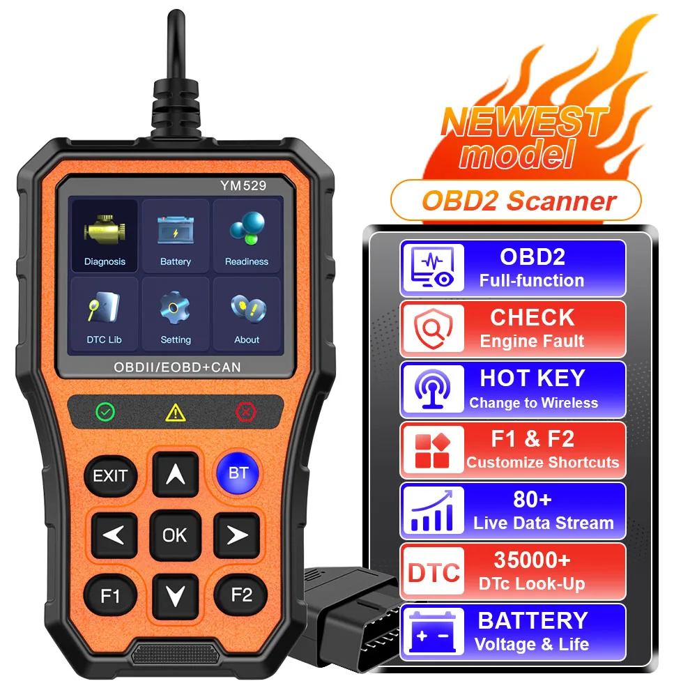 

Проверка и оценка срока службы батареи Сканер OBD2 Автомобильный диагностический сканер Считыватель кодов двигателя OBD2 Professional