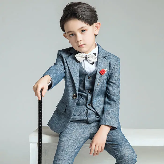 Flower Boys Formal Wedding Suit Kids Party Photograph Dress Teenager Birthday Tuxedo Suit Children Graduation Stage Show Costume