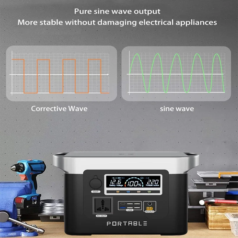 Imagem -06 - Portable Power Station 1500w 170ah Gerador Solar Banco de Energia Móvel de Emergência ao ar Livre 24000mah Lifepo4 para Camping Power Led