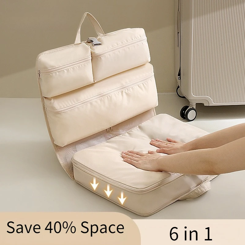 

6 in 1 Travel Storage Bag Dormitory Wardrobe Hanging Multi Functional Hangbag Clothing Underwear Socks Storage Compression Bags
