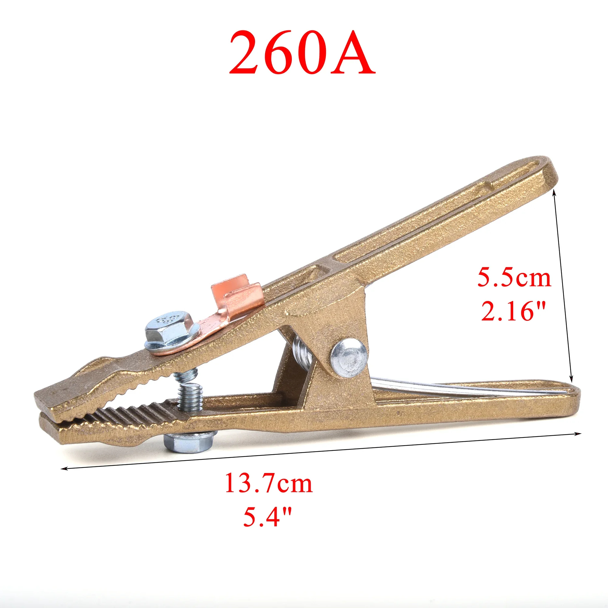 Imagem -02 - Braçadeira de Terra de Solda de Latão Resistente um tipo Parafuso Earth Clip Ajustar a Máquina de Plasma de Solda Tig Mig Mma 260 300 500 600 800