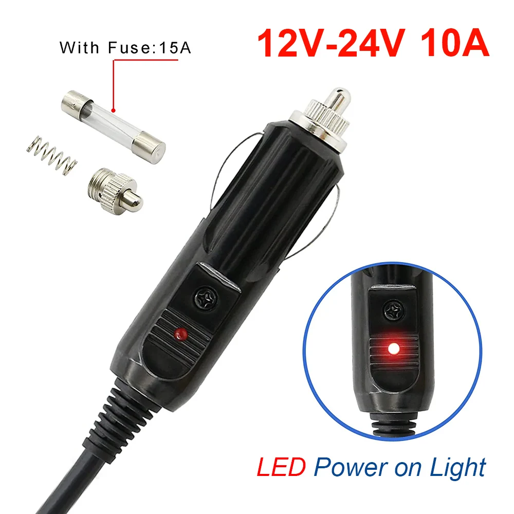 Universal Car Charger Power Cord 12V-24V DC7909 to Cigarette Lighter Power Cord 7.9x5.5mm for Car DVR Bluetooth Speakers Camera