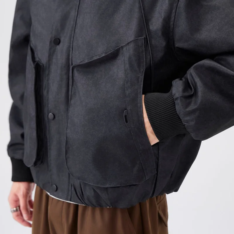 معطف شتوي مبطن سميك للرجال ملابس خروج كلاسيكية فضفاضة غير رسمية دافئة بقلنسوة مبطنة بالقطن سترة ستيت بوي ملابس خارجية