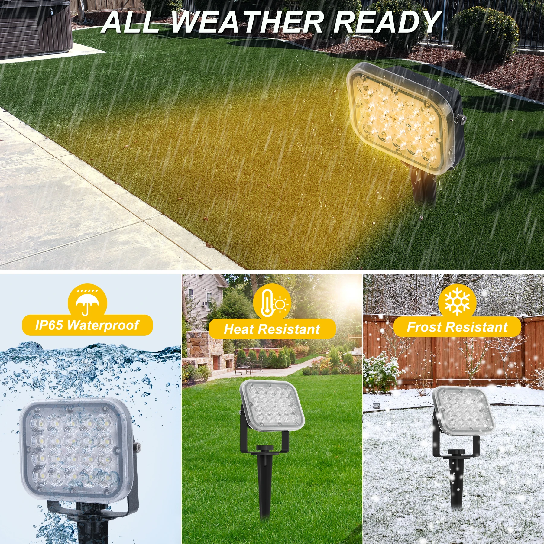 Solar Light Outdoor Street 4 In 1 Waterproof Solar Spotlights for Yard Wall Pathway Landscape Decor RGB LED Garden Lawn Lamp