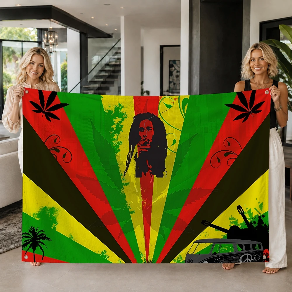 B-Bob M-Marley Reggae Singer flag Decoration Outdoor Picnic Party Art Hanging Home Camping Party Banner