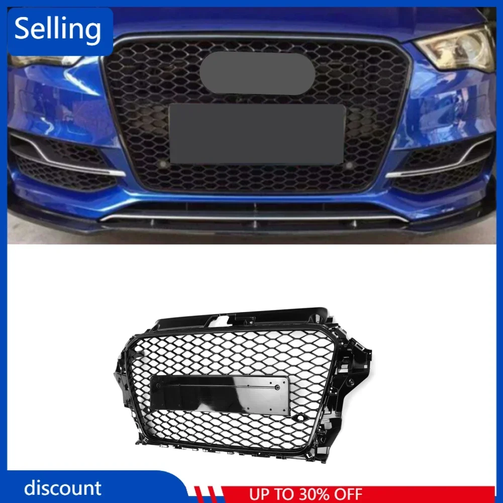 

Car Front Bumper Grill Center Grille for Audi A3/S3 8V 2014 2015 2016 (Refit for RS3 Style) Car Front Bumper Grille fast ship