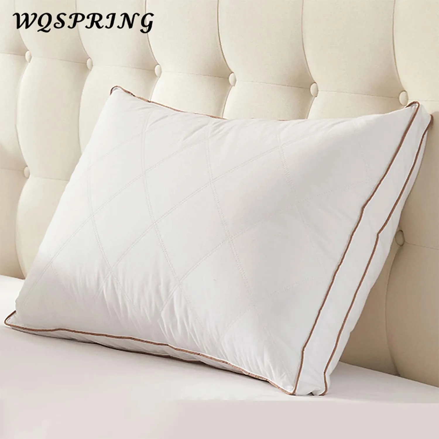 WQSPRING White Pillow Core Home Pillows Washable Pillow Skin-friendly Neck Pillow Cushion Almohadas Dormir подушки Throw Pillows