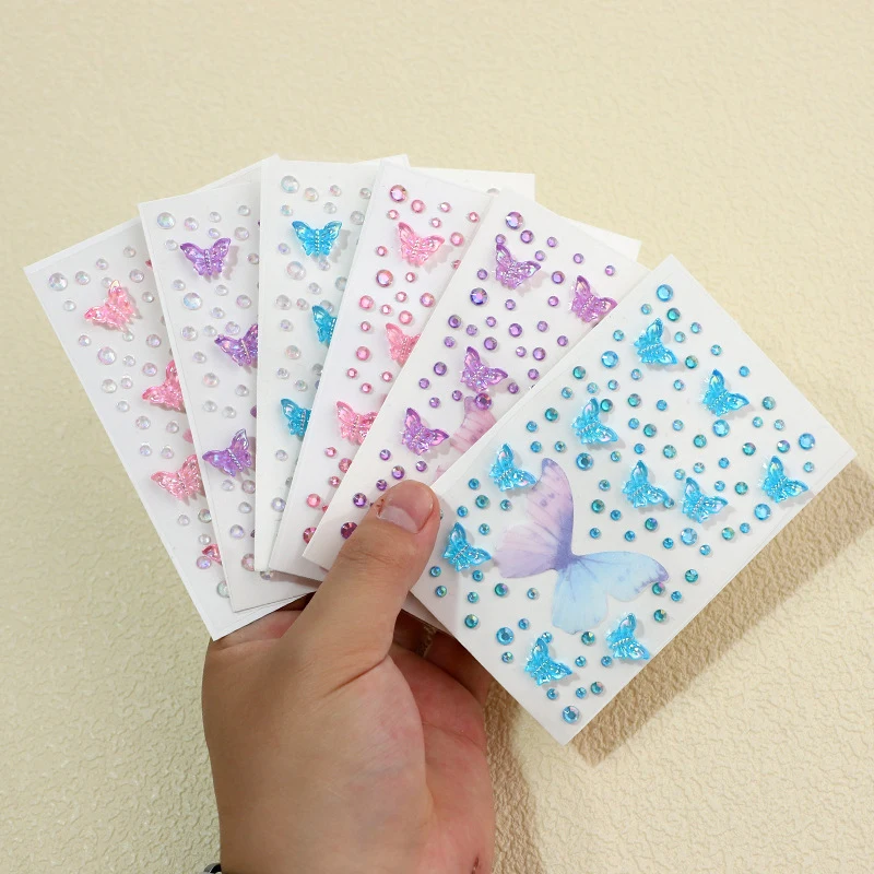 1 قطعة جوهرة الوجه اللؤلؤ ملصق ثلاثية الأبعاد الملونة حجر الراين الوشم عينيه ملصقات مهرجان مسمار الجسم ماكياج بلينغ ديكور #5