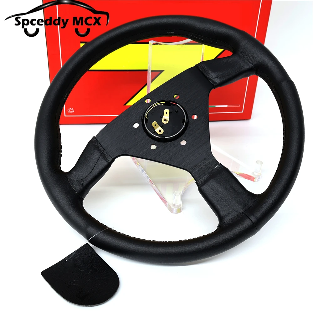 Kierownica do wyścigów driftowych 320 mm 12,5 cala/13 cali JDM V2 Czarna kierownica ze skóry zamszowej