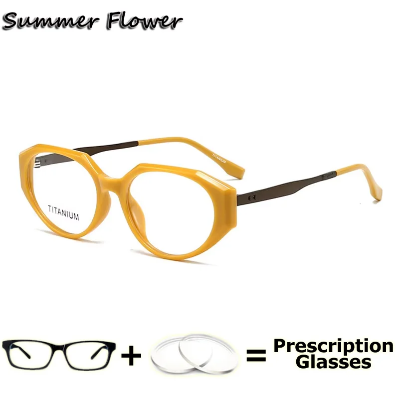 

Prescription Glasses Fashion Women Acetate Myopia Recipe Clear Lenses Transition Multifocal Progressive Designer Eyeglasses