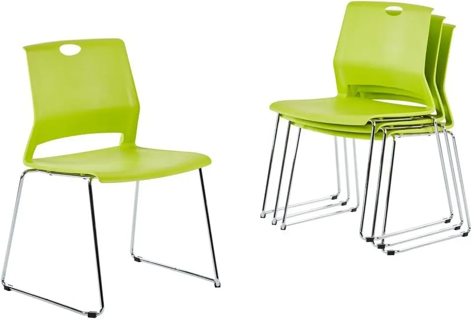 Stacking Chairs for Business, Modern Dining Chairs for Home-Green