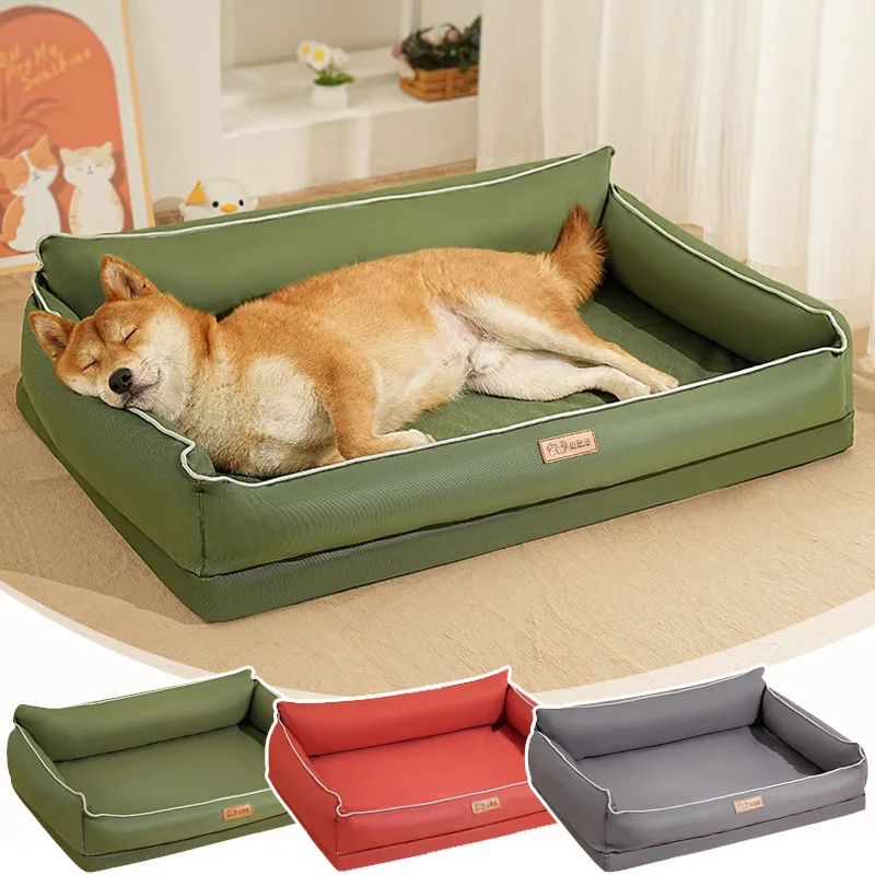 

Summer Waterproof Dog Bed Egg Sponge Pad Neck Protection Large Space Pet Bed for Dogs Cats All Season Use Comfortable Nest Soft