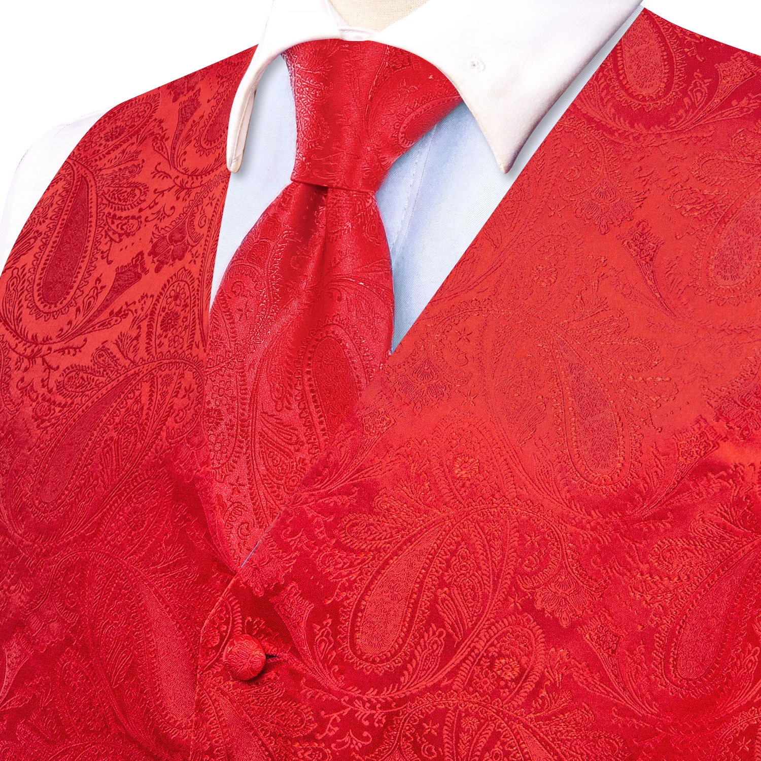 Bright Red Paisley Jacquard Wa - Men'S Grooming Accessories Kit 评论和价格