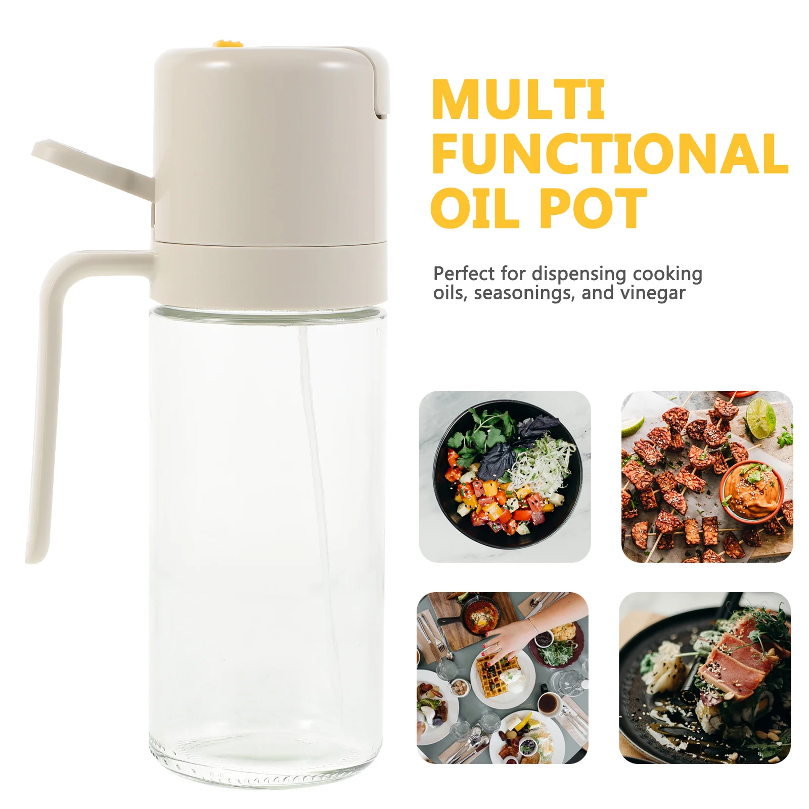 

Multi-Purpose Oil Pot Spray Pour Oil Dispenser Bottle Large Capacity Non-Leak Kitchen Sauce Storage Container for Soy Sauce and