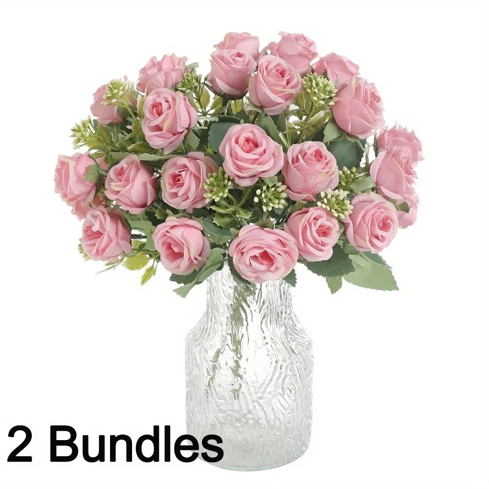 1/2 Stücke Rose Künstliche Blumen Bouquet 30 CM Seide Gefälschte Blume für Wohnkultur Hochzeit Dekoration Party Supplies Vase Ornament – Detail 11