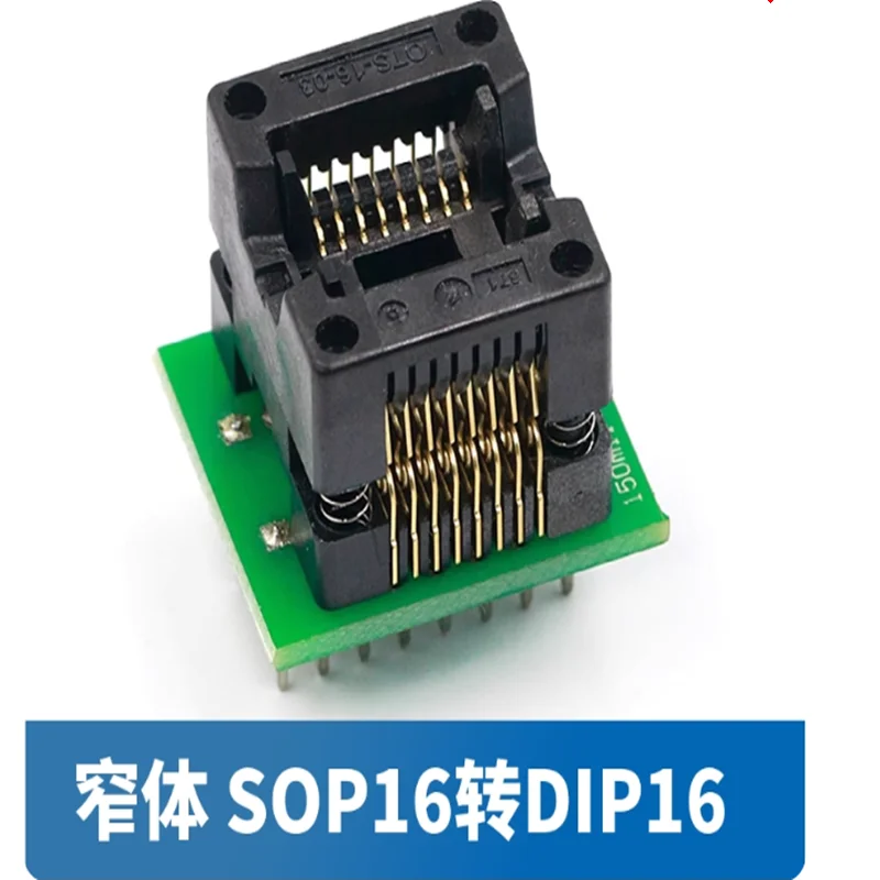 1pcs-5pcs Narrow Programming Socket  SOP16 TO DIP16  OTS-16-1.27-03 2.54MM Pitch Adapter Conversion Socket Programmer Socket