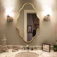 French American Retro Luxury Makeup Table Makeup Mirror Dressing Mirror Decoration Bathroom Wall Hanging Mirror