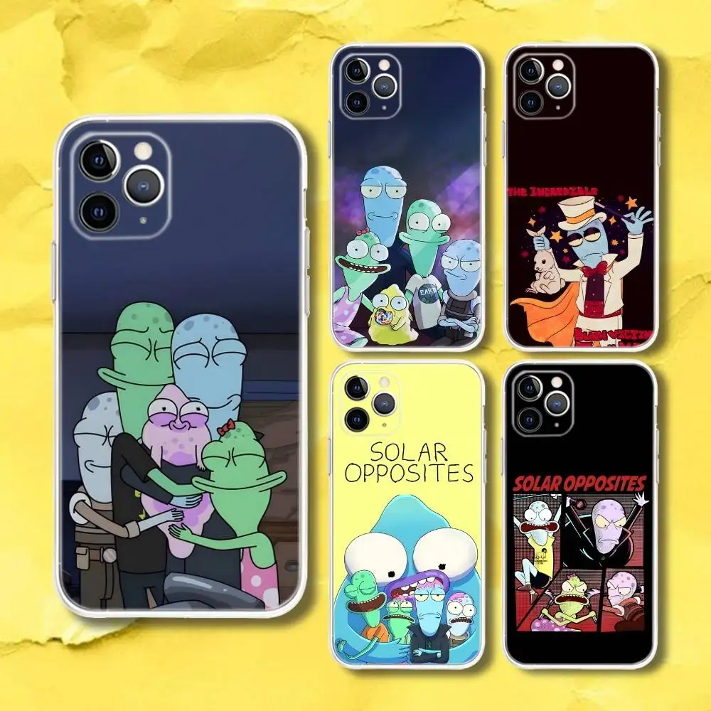 

S-Solar O-Opposites Alien Phone Case For iPhone 17,16,15,11,12,14,13 Pro Max Plus Mini X,XS,XR,7,16E Air Transparent Cover Funda