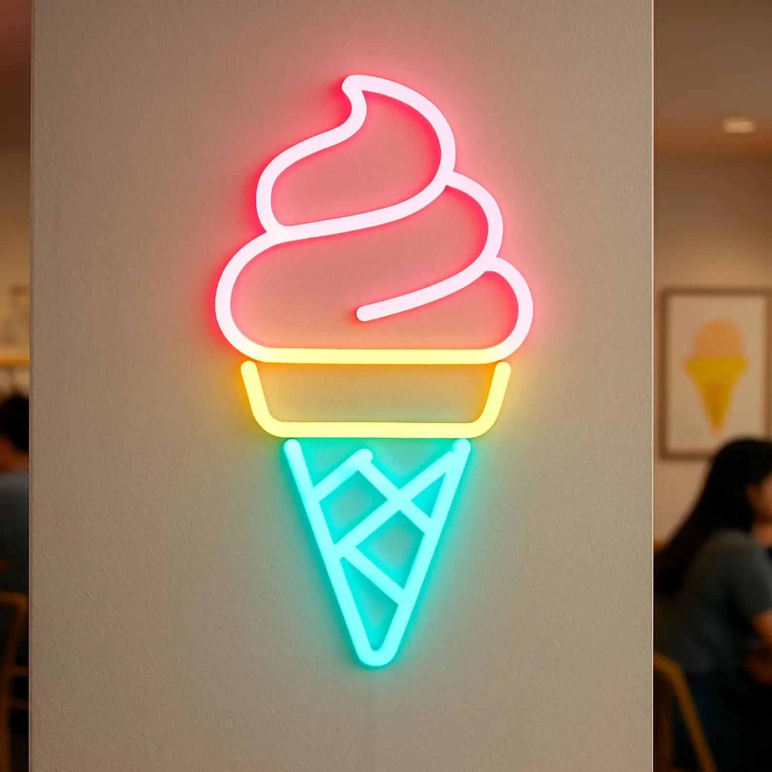

Bigger Sized Ice Cream Neon Sign,Ice Cream Stands Neon Decor,Dessert Neon Decor,Gift for Ice Cream Shops Shop,Business Open Sign