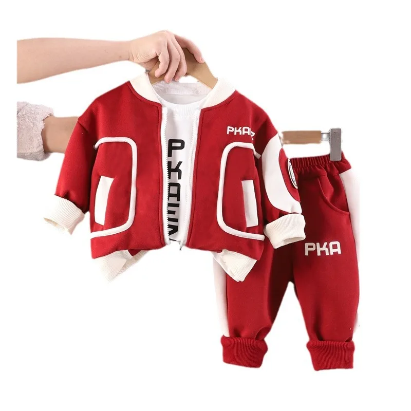 Boys Clothes Sets Spring Autumn 2024 Children Jackets T-shirts Pants 3pcs Tracksuits For Baby Girl Sports Suit Kids Outfits 4 5Y