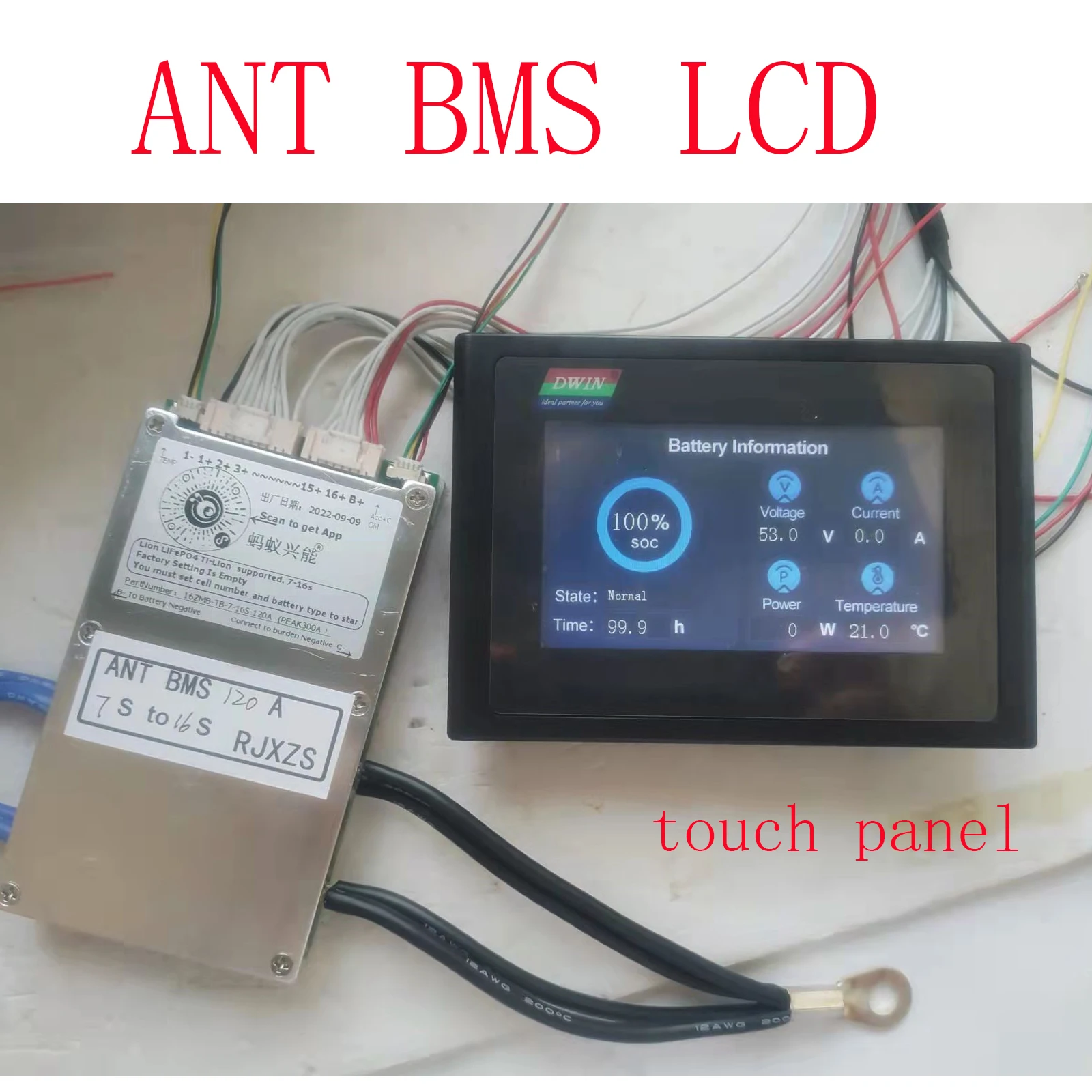 Touch  Screen 4.3 Inch TTL for  4S 16S 18S 20S 24S 32S  ANT BMS  LCD With Touch Panel