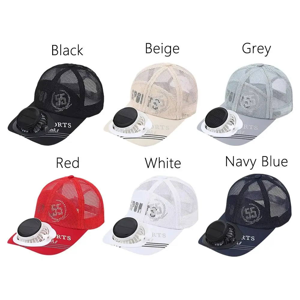 Solar/USB Charging Solar Fan Cap​​ ​​Wide Brim​​ Breathable Sun Hat​​ Lightweight Adjustable Baseball Hat with Fan​​
