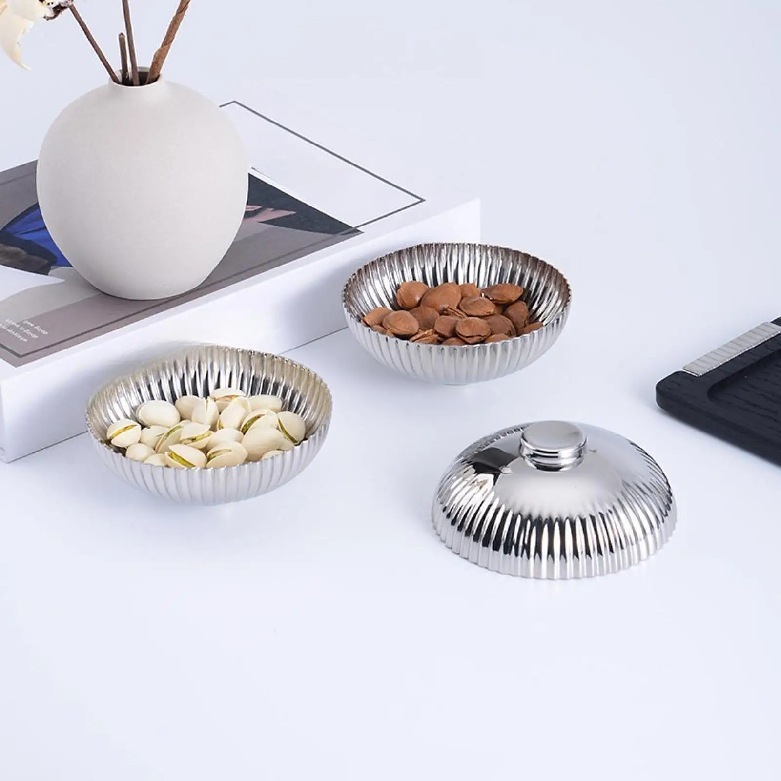 Snack Serving Bowl with Tray 3 Bowls Set for Popcorn Sweets Coffee Dessert Party Events