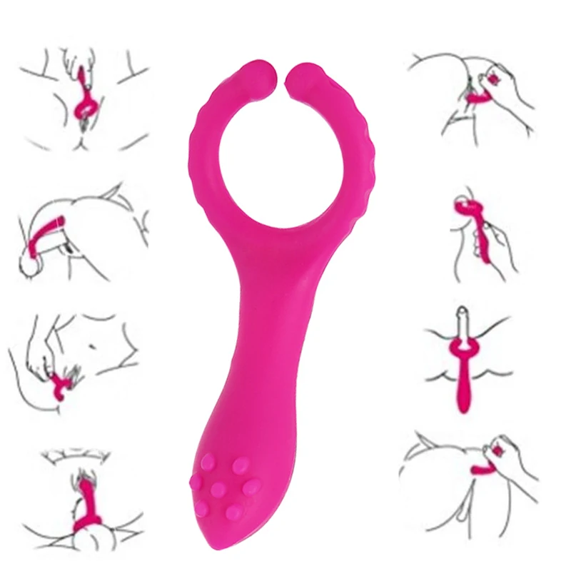 Penis Ring Cock Stretchy Intense Clit Stimulation Silicone Tongue Vibrator Sex Toys for Couple Adults Products Delay Ejaculation