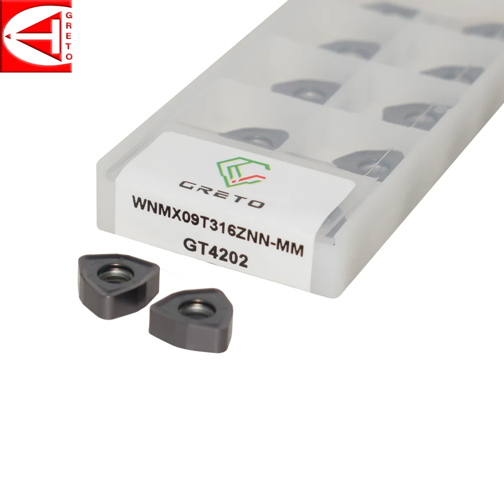 Greto-ferramentas de Corte e Fresagem de Carboneto de Tungstênio Inserções para Ferro Fundido de Aço Inoxidável Wnmx09t316znn-mm Gt4201 Gt4202 Gt4205