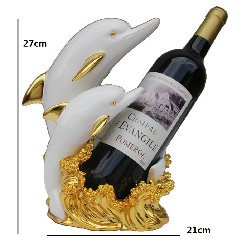 Imagem -05 - Decoração do Casamento Golfinho Titular Garrafa de Vinho Figurines Criativo Europeu Deitado Ornamento Animal Wine Rack Artesanato Decoração