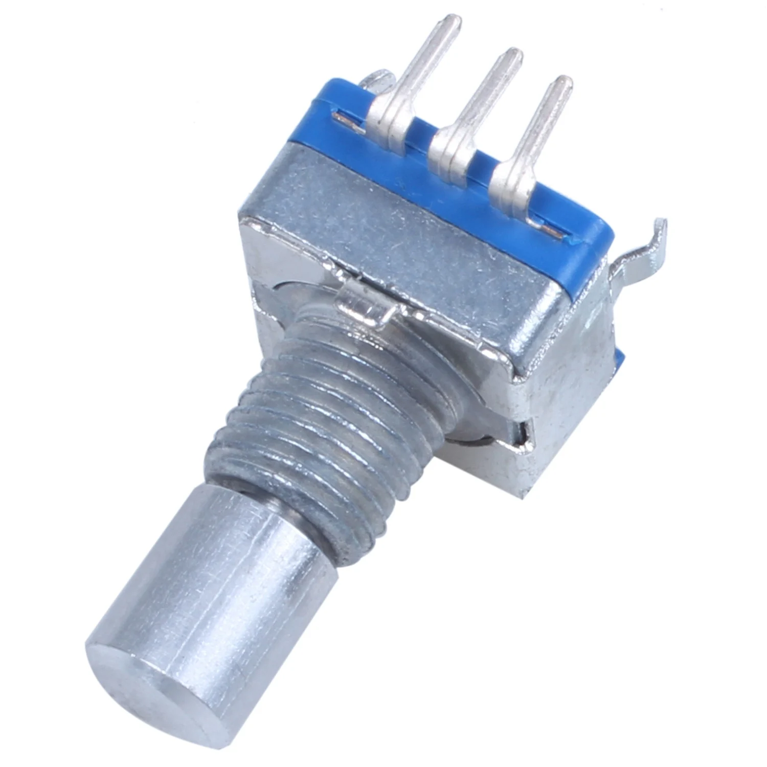 T35C 20-point shaft Detents encoder and 360 degree rotary with push button Blue + Silver