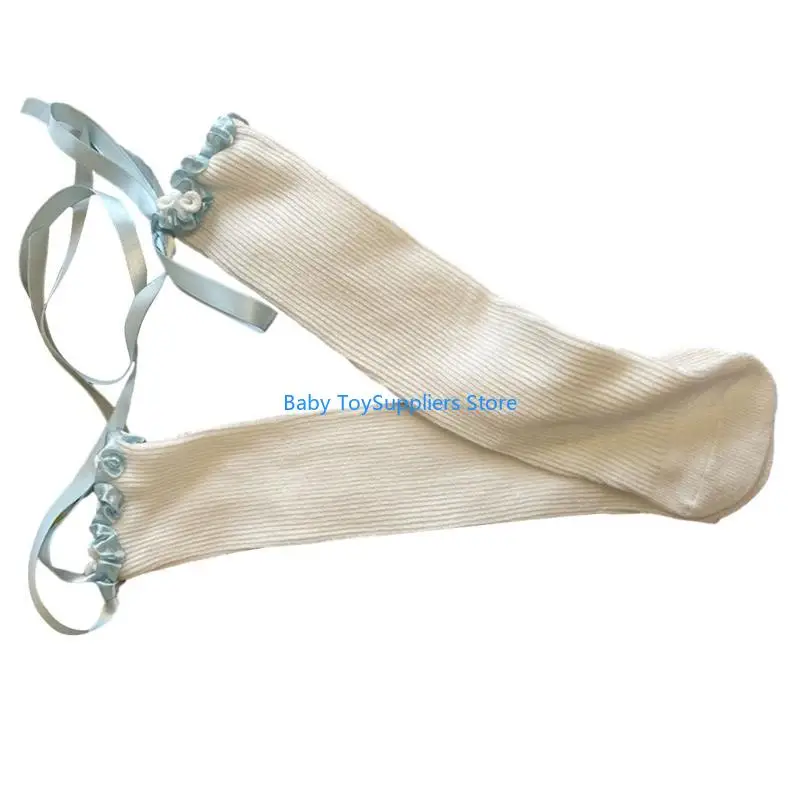 

R1WF вязаные носки с рюшами и краями, студенческие гольфы для девочек, детские весенние гетры