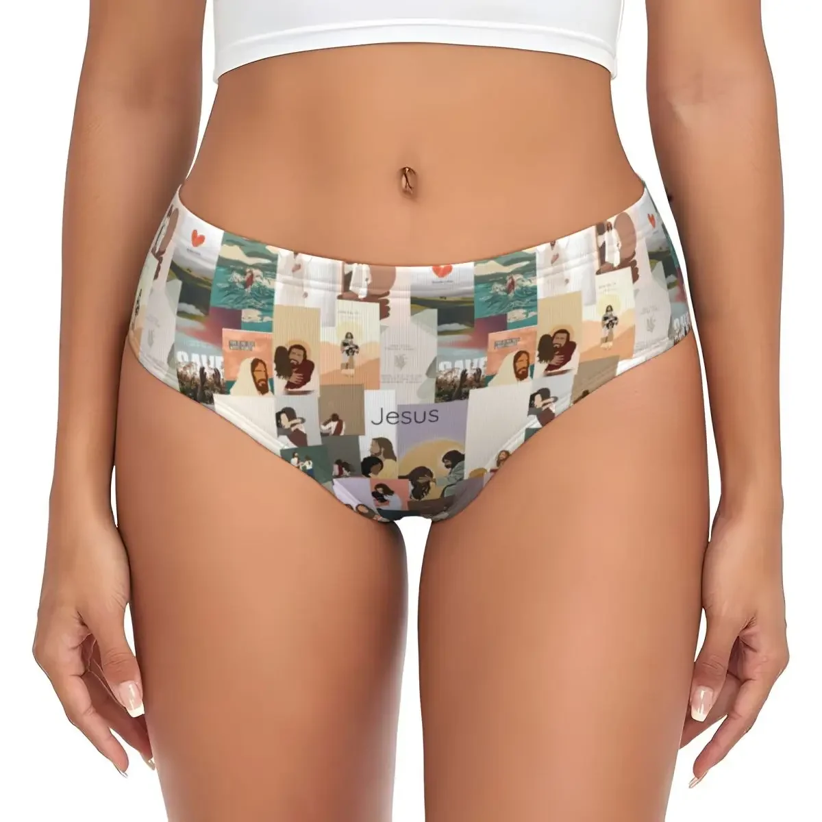 

Custom Ichthys Jesus Brief Panties for Women Comfort Stretch Underwear