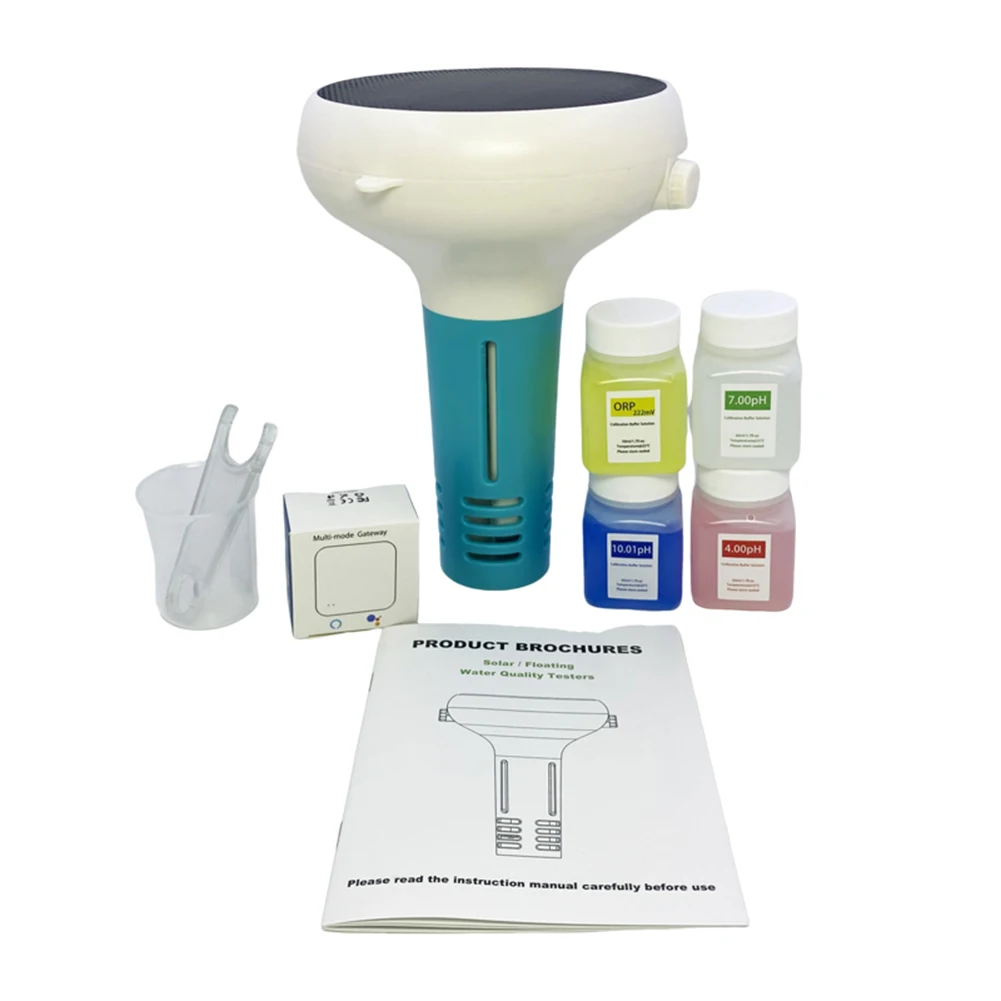 Intelligent Chlorin Meter 7 IN 1 PH/ORP/EC/TDS/Salt/Temp/CL Tester Solar Floating Swimming Pool Water Quality Tester