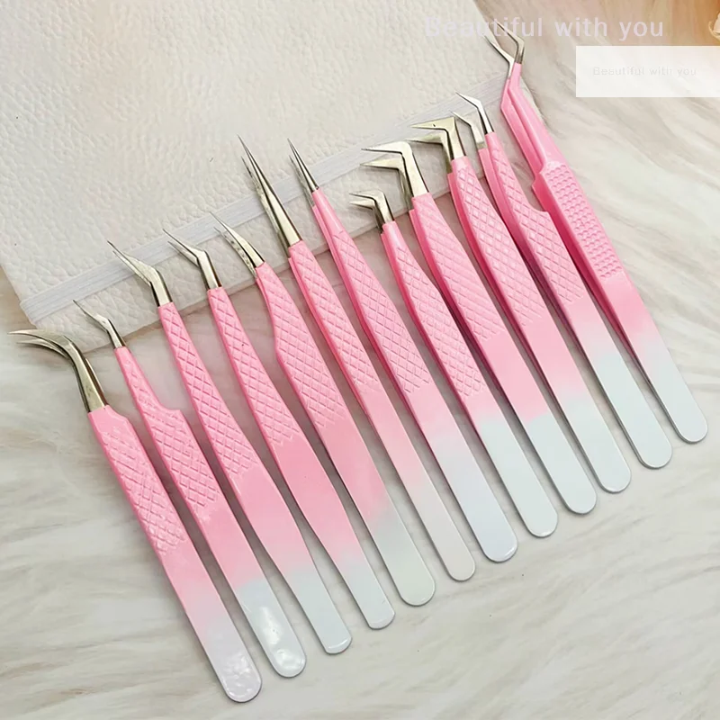 まつげピンセット ステンレス製 まつげエクステ メイクツール ネイルアートアクセサリー ラインストーンピッカーツール