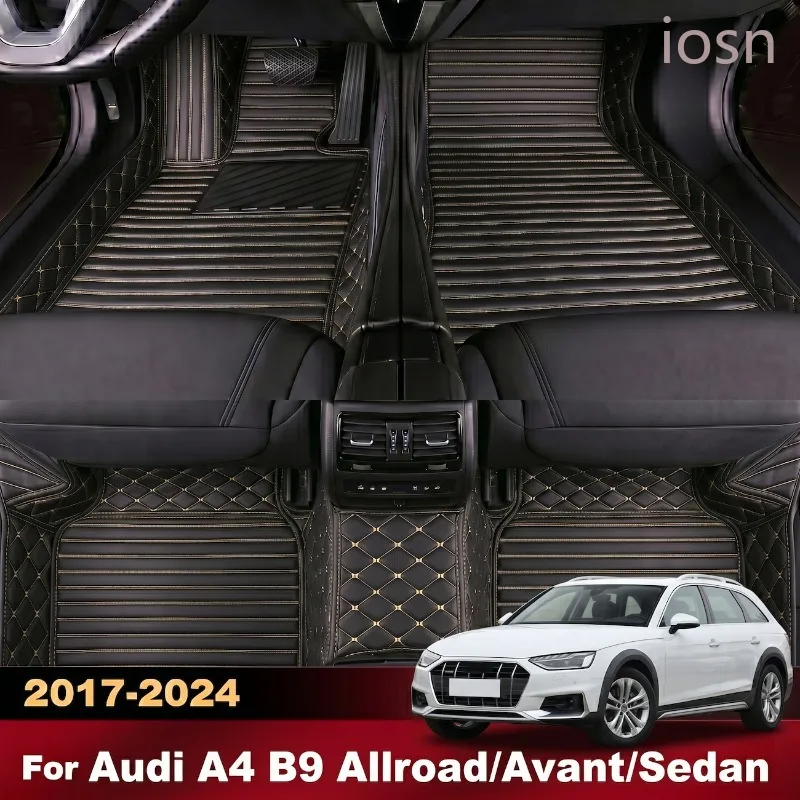

Custom Car Floor Mats for Audi A4 B9 Allroad/Avant/Sedan 2017-2024 Waterproof Anti Dirt Full Coverage Auto Interior Carpets Rugs