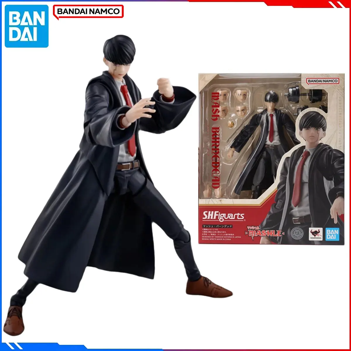 

Genuine Bandai Original Mashle：Magic and Muscles Figure Model Kits SHF 1/12 Anime Figures Mash Burnedead Action Model Toys Gift