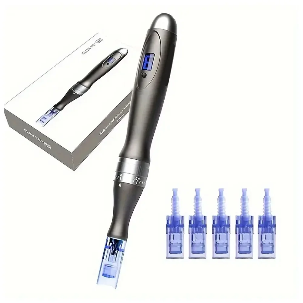 Profession elles Mikronadel-Auto-Derma-Stift x6 Micro-Needling-Dermapen-Kit für die Hautpflege mit 5-teiliger Patrone