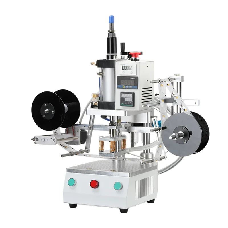 

Full Automatic Hot Foil Stamping Heat Press Transfer Machine Pneumatic Embossing Stamping Logo Pattern for Masks Hat Socks