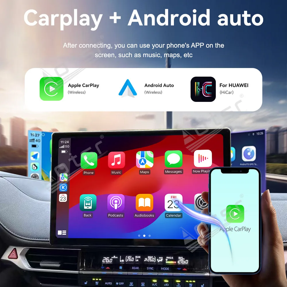 

13,3-дюймовый автомобильный радиоприемник Android 13 CarPlay для Toyota Sienna 2013-2018, мультимедийный плеер с сенсорным экраном, GPS-навигация, головное устройство DSP B