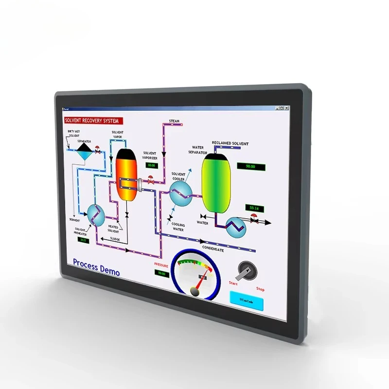 18.5 21.5 Inch Industrial Computer Monitor 10-Point Capacitive Touch Screen VGA AV for HMI Input USB Interface Embedded-New Pro