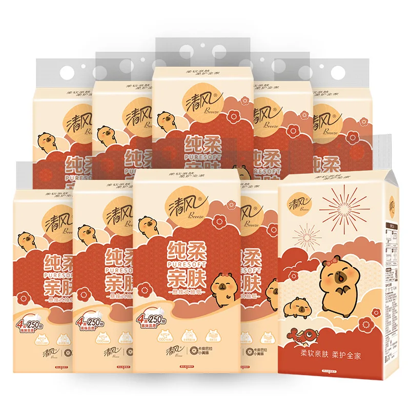 3個入りブリーズ吊り下げ式ポンプ-カピバラ吊り下げ式ポンプ-4層-250枚ポンプ-1000枚ナプキン-底部ポンプ式ペーパータオル。