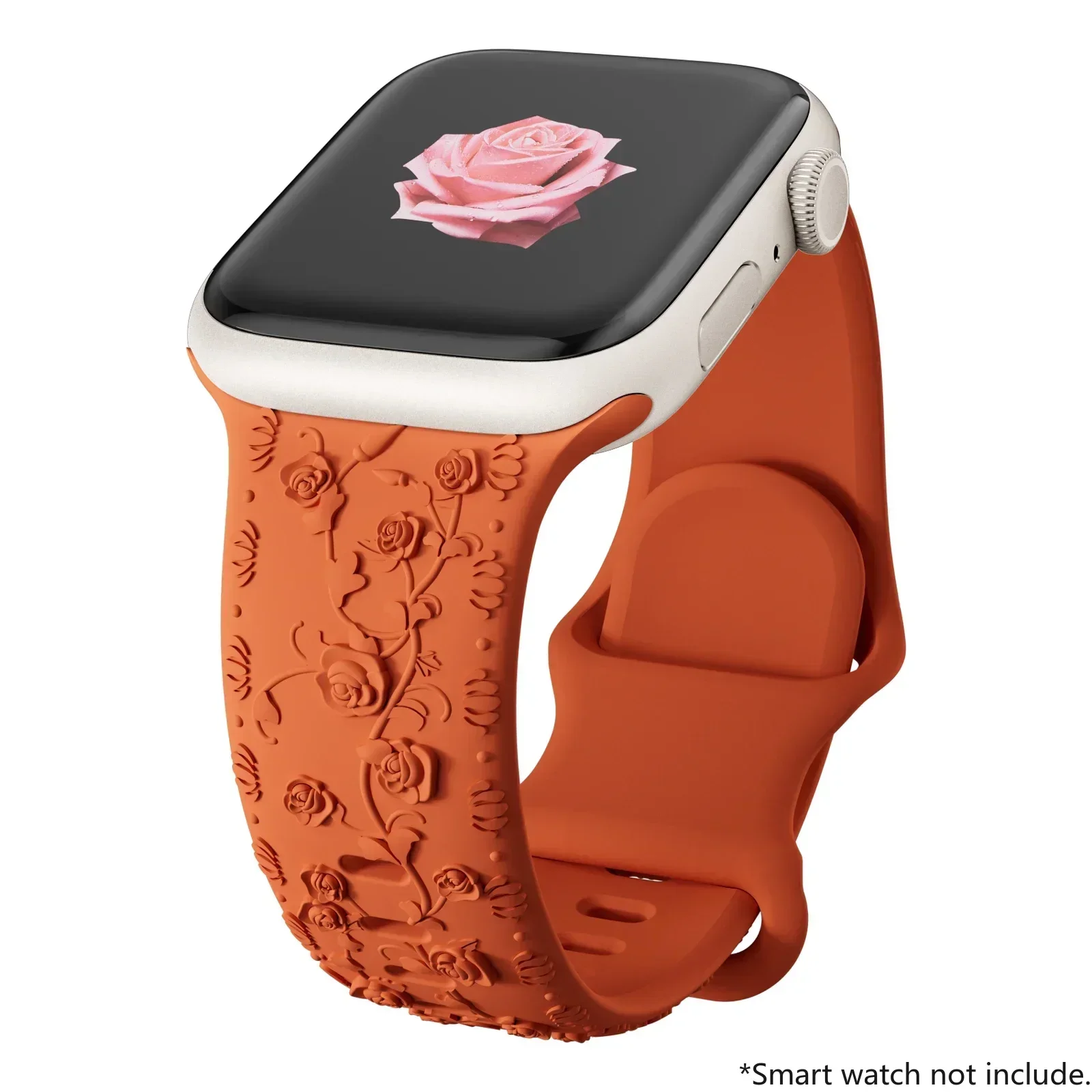 Voor Apple Watch Band 42mm 41 40 45mm 49mm 44mm Bloemengraveerde Armband Correa voor iWatch Series 12 11 10 9 7 SE 6 8 Ultra4 Band